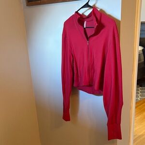 FP Movement by Free People Red Zip Front Lightweight Hoodie